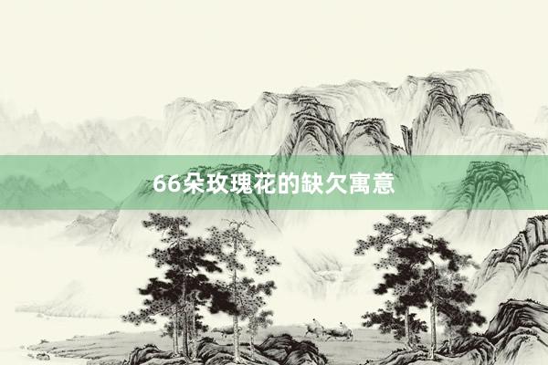66朵玫瑰花的缺欠寓意
